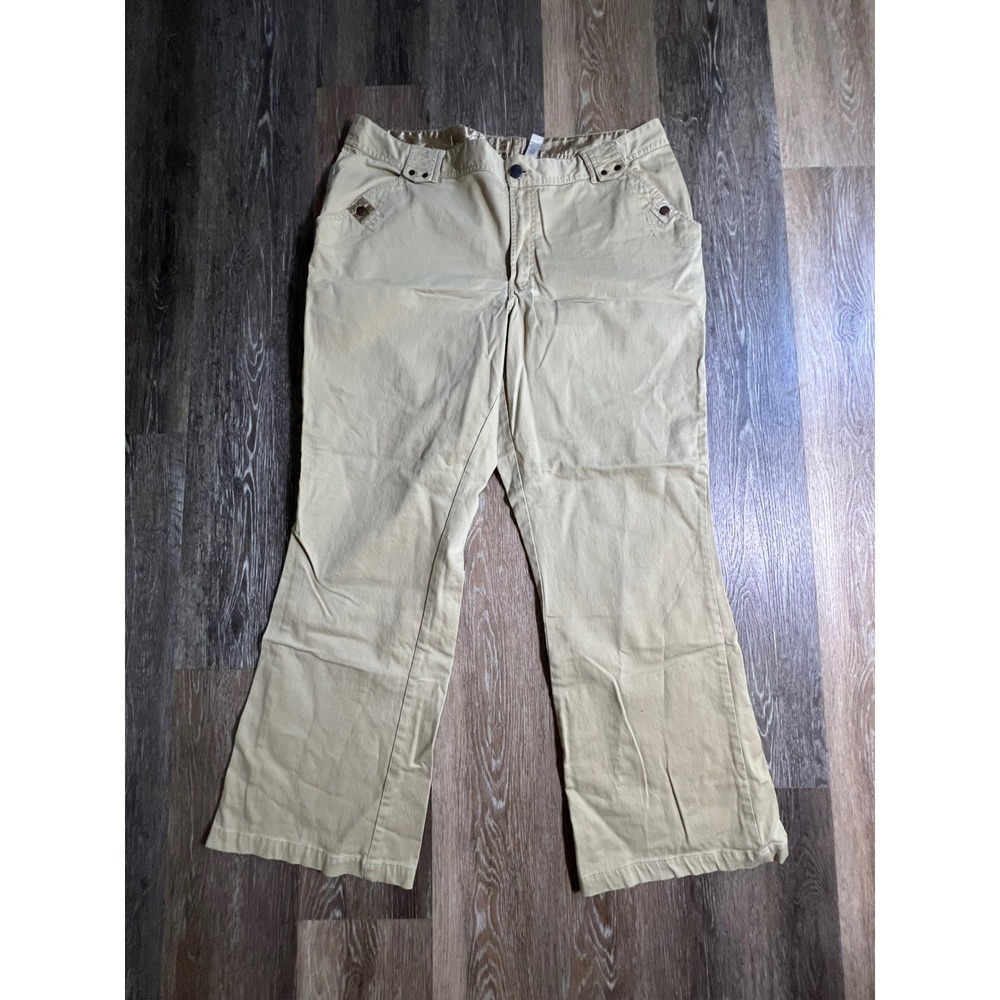 Venezia Supreme Pants Women 20 Tan Khaki Wide Leg Stretch Utility Trousers